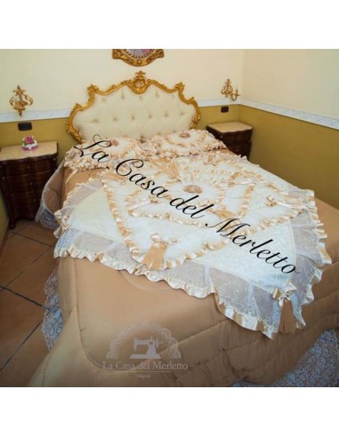 Set centri camera da letto in tulle ricamato con paillettes - Beatrice